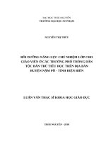 Bồi dưỡng năng lực chủ nhiệm lớp cho giáo viên ở các trường phổ thông dân tộc bán trú tiểu học trên địa bàn huyện nậm pồ, tỉnh điện biên 