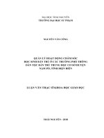 Quản lý hoạt động chăm sóc học sinh bán trú ở các trường phổ thông dân tộc bán trú trung học cơ sở huyện nậm pồ, tỉnh điện biên 