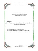 CÔNG TÁC XÃ HỘI VỚIi NGƯỜI CÓ CÔNG – LÊ VĂN LONG TẠI XÃ THẠNH QUỚI  CẦN THƠ
