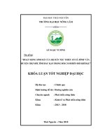 Hoạt động sinh kế của hộ dân tộc thiểu số xã Bình Văn  huyện Chợ Mới  tỉnh Bắc Kạn trong bối cảnh biến đổi khí hậu (Khóa luận tốt nghiệp)