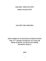 The warm up activities in motivating the 11th grade students at uong bi high school to develop their reading skills 