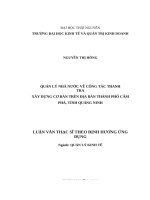 Quản lý nhà nước về công tác thanh tra xây dựng cơ bản trên địa bàn thành phố cẩm phả, tỉnh quảng ninh 