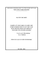 NGHIÊN cứu PHÁT HIỆN các BIẾN THỂ ở một số BỆNH NHÂN tự kỷ VIỆT NAM BẰNG PHƯƠNG PHÁP GIẢI TRÌNH tự TOÀN bộ VÙNG mã hóa (EXOME) (tt) 