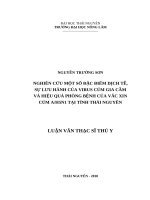 Nghiên cứu một số đặc điểm dịch tễ; sự lưu hành của virus cúm gia cầm và hiệu quả phòng bệnh của vắc xin cúm a h5n1 tại thái nguyên 