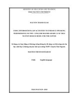 Sử dụng các hoạt động có khoảng trống thông tin để nâng cao khả năng nói cho học sinh lớp 12 không chuyên anh tại trường THPT chuyên thái nguyên 