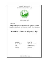 Đánh giá hiệu quả sử dụng vốn vay của các hộ nghèo tại xã cao trĩ   huyện ba bể   tỉnh bắc kạn 