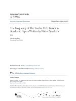 The frequency of the twelve verb tenses in academic papers writte