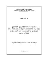 Quản lý quy trình tác nghiệp của phòng đào tạo tại trường đại học thủ đô hà nội theo hướng quản lí chất lượng 