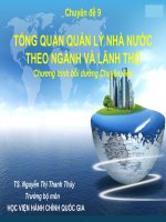 Chuyên đề TỔNG QUAN QUẢN LÝ NHÀ NƯỚC THEO NGÀNH VÀ LÃNH THỔ