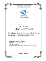 Đề cương Luân văn Thạc sĩ  Quản lý Nhà nước về đất đai trên địa bàn huyện Nậm Pồ, tỉnh Điện Biên
