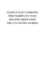 CƠ sở lý LUẬN và PHƯƠNG PHÁP NGHIÊN cứu về sự hài LÒNG TRONG CÔNG VIỆC của NGƯỜI LAO ĐỘNG