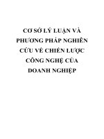 CƠ sở lý LUẬN và PHƯƠNG PHÁP NGHIEN cứu về CHIẾN lược CÔNG NGHỆ của DOANH NGHIỆP