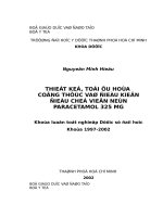 THIẾT kế, tối ưu hóa VIÊN nén PARACETAMOL 325 MG