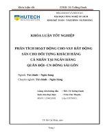 Phân tích hoạt động cho vat bđs cho đối tương KHCN tại ngân hàng quân đội   chi nhánh đông sài gòn 