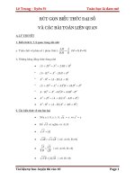 rút gọn biểu thức đại số và các bài toán liên quan