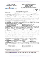 ĐỀ SINH và đáp án THPT lý NHÂN TÔNG bắc NINH l1 