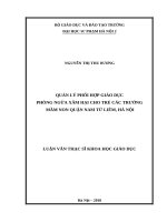 Quản lý phối hợp giáo dục phòng ngừa xâm hại cho trẻ tại các trường mầm non quận nam từ liêm, thành phố hà nội 