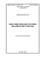 Luận án tiến sĩ kinh tế hoàn thiện chính sách tài chính bảo hiểm xã hội ở việt nam 