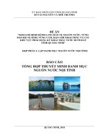 ĐỀ ÁN “KHOANH ĐỊNH HÀNH LANG BẢO VỆ NGUỒN NƯỚC, VÙNG BẢO HỘ VỆ SINH, VÙNG CẤM, HẠN CHẾ KHAI THÁC VÀ CÁC KHU VỰC PHẢI ĐĂNG KÝ KHAI THÁC NƯỚC DƯỚI ĐẤT TỈNH QUẢNG NINH”