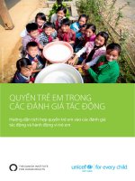 QUYỀN TRẺ EM TRONG CÁC ĐÁNH GIÁ TÁC ĐỘNG - Hướng dẫn tích hợp quyền trẻ em vào các đánh giá tác động và hành động vì trẻ em