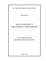 Luận án tiến sĩ kinh tế quản lý nhà nước về kinh tế biển của tỉnh thanh hoá 