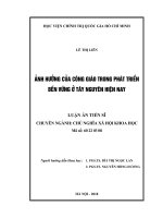 LUẬN ÁN ẢNH HƯỞNG CỦA CÔNG GIÁO TRONG PHÁT TRIỂN BỀN VỮNG Ở TÂY NGUYÊN HIỆN NAY