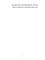 GIỚI THIỆU MỘT SỐ MÔ HÌNH PHỔ BIẾN, GIÁO DỤC PHÁP LUẬT HIỆU QUẢ CHO THANH, THIẾU NIÊN