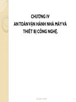 BÀI GIẢNG AN TOÀN VẬN HÀNH NHÀ MÁY VÀ THIẾT BỊ CÔNG NGHỆ