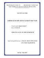 Tóm tắt luận án tiến sĩ kinh tế chính sách tiêu dùng xanh ở việt nam 