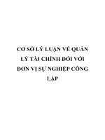 CƠ sở lý LUẬN về QUẢN lý tài CHÍNH đối với đơn vị sự NGHIỆP CÔNG lập