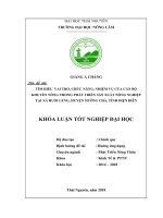 Tìm hiểu vai trò, chức năng, nhiệm vụ của cán bộ khuyến nông xã trong phát triển sản xuất nông nghiệp tại xã huổi lèng   huyện mường chà   tỉnh điện biên 