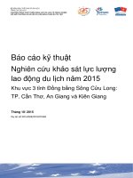 Báo cáo kỹ thuật Nghiên cứu khảo sát lực lượng lao động du lịch năm 2015 Khu vực 3 tỉnh Đồng bằng Sông Cửu Long: TP. Cần Thơ, An Giang và Kiên Giang
