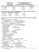 DE THI THU TN theo chủ đề  câu bị động  câu TT