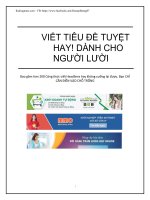 Mẫu 200 tiêu đề tuyệt hay để quảng cáo, marketing  làm content