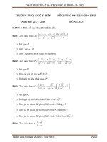 đề cương toán 9 HK2 trường THCS ngô sĩ liên – hà nội