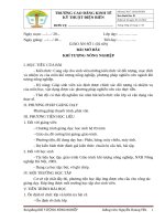 GIÁO ÁN BÀI MỞ ĐẦU KHÍ TƯỢNG NÔNG NGHIỆP