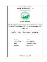 Đánh giá hiệu quả sử dụng đất sản xuất nông nghiệp tại farm yui takuya, làng kawakami   tỉnh nagano   nhật bản 