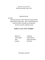 Đánh giá kết quả thực hiện quy hoạch nông thôn mới giai đoạn 2011 – 2016 và định và định hướng sử dụng đất đến năm 2020 tại xã đạo đức   huyện vị xuyên   tỉnh hà giang 