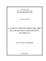 Vai trò của nhân dân trong thực hiện quy chế dân chủ cơ sở ở tỉnh hưng yên hiện nay
