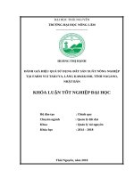 Đánh giá hiệu quả sử dụng đất sản xuất nông nghiệp tại farm yui takuya, làng kawakami   tỉnh nagano   nhật bản 