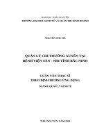 Quản lý chi thường xuyên tại bệnh viện sản   nhi tỉnh bắc ninh 