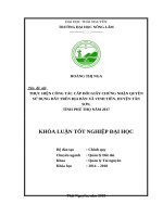 Thực hiện công tác cấp đổi giấy chứng nhận quyền sử dụng đất trên địa bàn xã vinh tiền   huyện tân sơn   tỉnh phú thọ năm 2017 