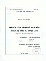 Nghiên cứu bào chế viên nén chữa dị ứng từ dược liệu 