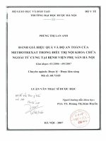 Đánh giá hiệu quả và độ an toàn của methotrexat trong điều trị nội khoa chửa ngoài tử cung tại bệnh viện phụ sản hà nội 
