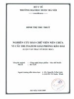 Nghiên cứu bào chế viên nén chứa vi cầu diltiazem giải phóng kéo dài 