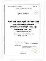 Phân tích hoạt động và chiến lược kinh doanh của công ty dược phẩm thiết bị y tế hà nội giai đoạn 1998 2002 