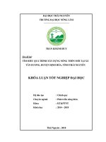 Tìm hiểu quá trình xây dựng nông thôn mới tại xã Tân Dương – huyện Định Hóa – tỉnh Thái Nguyên (Khóa luận tốt nghiệp)