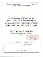 So sánh hiệu quả điều trị và tính an toàn của ivabradin và nitrioglycerin tác dụng kéo dài trên bệnh nhân đau thắt ngực ổn định 
