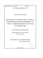 Phân tích cơ cấu nguồn vốn của công ty TNHH thương mại dược phẩm đông á và công ty TNHH dược phẩm UNI việt nam 