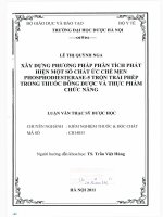 Xây dựng phương pháp phân tích phát hiện một số chất ức chế men phosphodiesterase 5 trộn trái phép trong thuốc đông dược và thực phẩm chức năng 